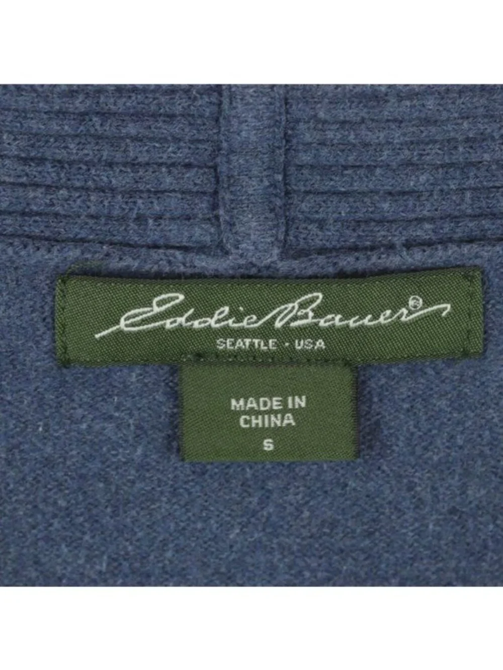 Eddie Bauer Women's Small Blue Cotton Blend V-Neck Tight Knit Sweater